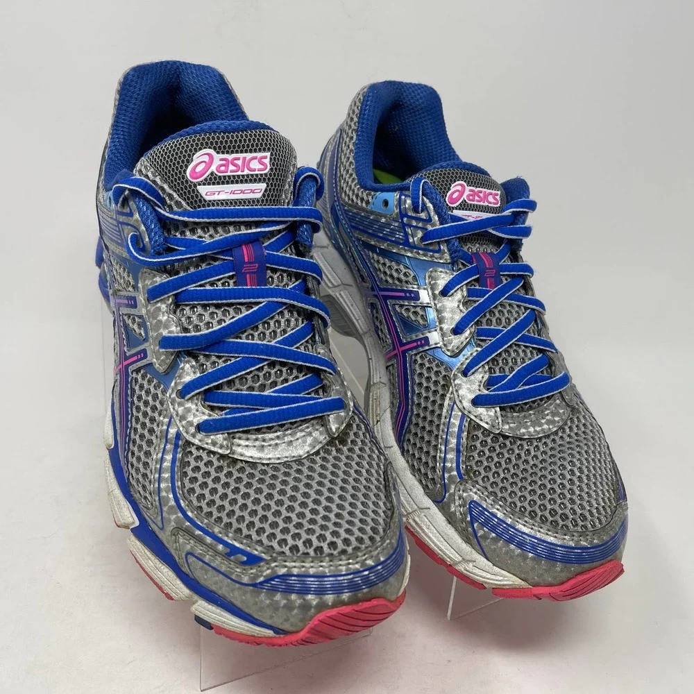 ASICS GT-1000 Run Shoe Women's 8 1/2 Silver Blue T3R5N 927:J.7.8